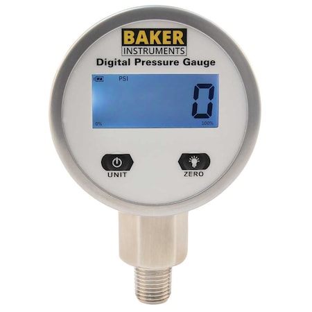 Baker Instruments B50500 Digital Pressure Gauge, 0 to 500 psi B50500